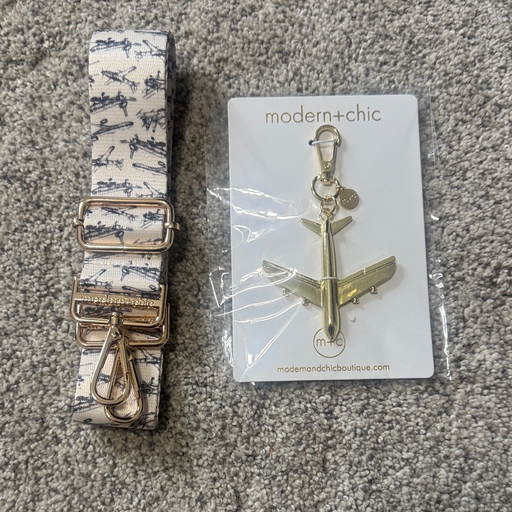 Modern + Chic Airplane Keychain and purse strap
